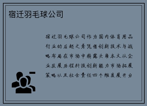 宿迁羽毛球公司